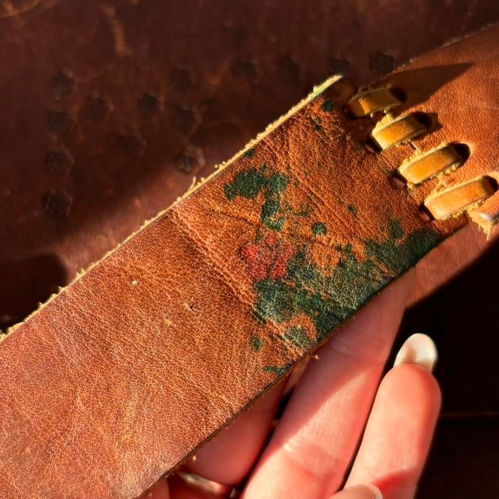 SOLD - REAL brown leather vintage bag - Picture 5 of 5